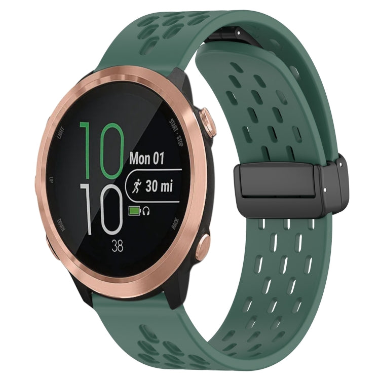 20mm Folding Magnetic Clasp Silicone Watch Band, For Garmin Venu SQ, For Garmin Forerunner 645 Music, For Garmin Approach S40