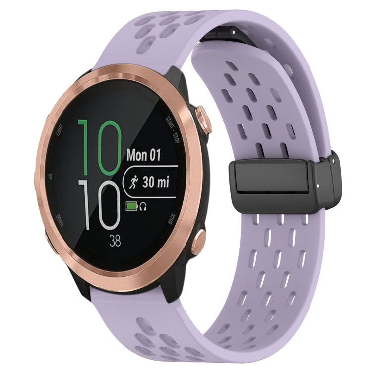 20mm Folding Magnetic Clasp Silicone Watch Band, For Garmin Venu SQ, For Garmin Forerunner 645 Music, For Garmin Approach S40