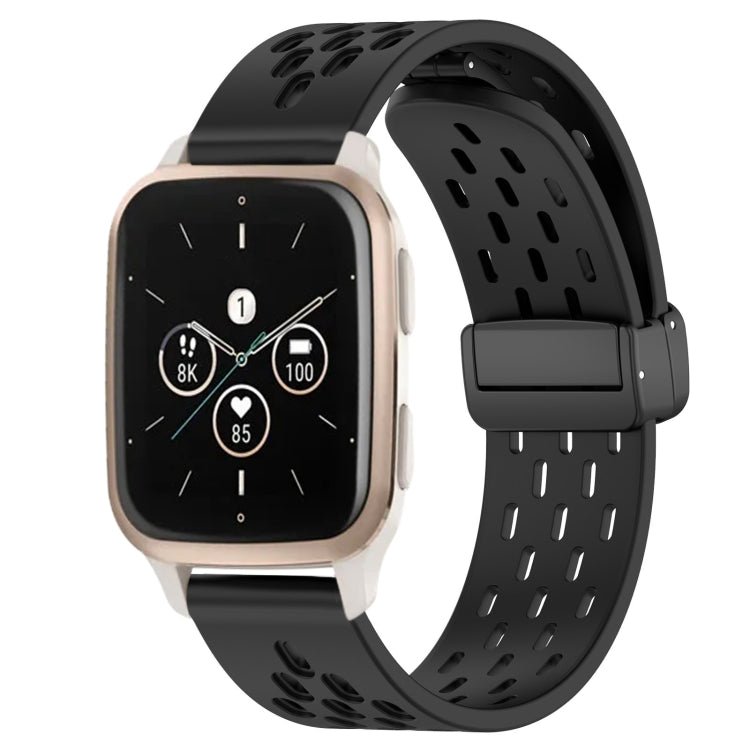 20mm Folding Magnetic Clasp Silicone Watch Band, For GarminMove Trend, For Garmin Forerunner Sq2 Music, For Garmin Forerunner Sq2