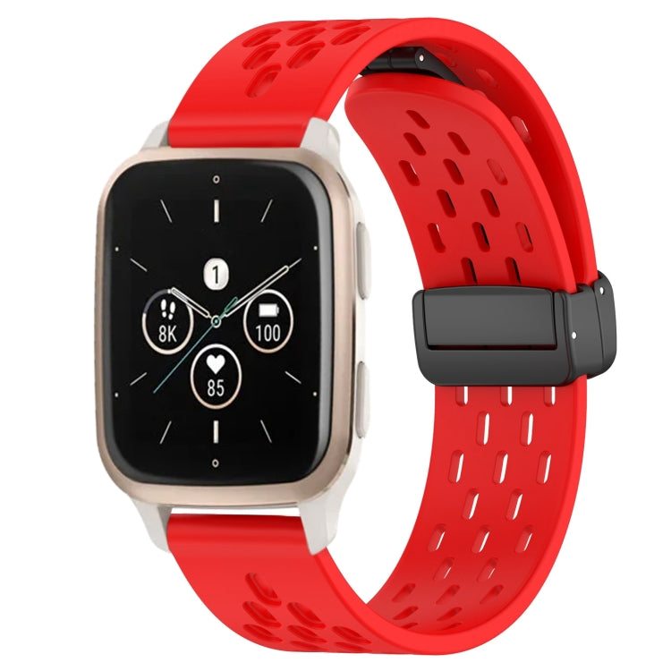 20mm Folding Magnetic Clasp Silicone Watch Band, For GarminMove Trend, For Garmin Forerunner Sq2 Music, For Garmin Forerunner Sq2