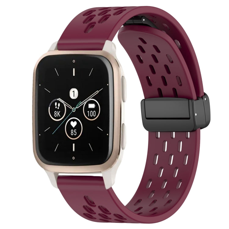 20mm Folding Magnetic Clasp Silicone Watch Band, For GarminMove Trend, For Garmin Forerunner Sq2 Music, For Garmin Forerunner Sq2