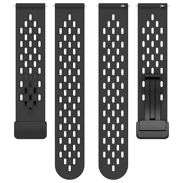 20mm Folding Magnetic Clasp Silicone Watch Band, For Garmin Venu SQ, For Garmin Forerunner 645 Music, For Garmin Approach S40