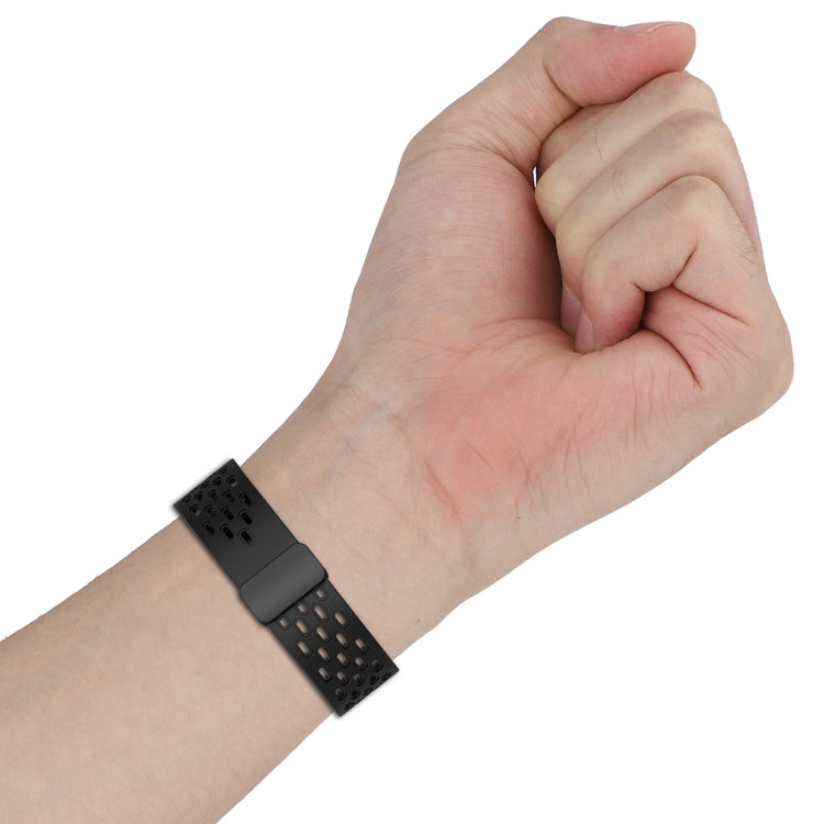 20mm Folding Magnetic Clasp Silicone Watch Band, For Garmin Venu SQ, For Garmin Forerunner 645 Music, For Garmin Approach S40