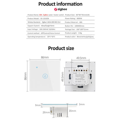 Tuya ZigBee 40A Smart High Power Water Heater Switch