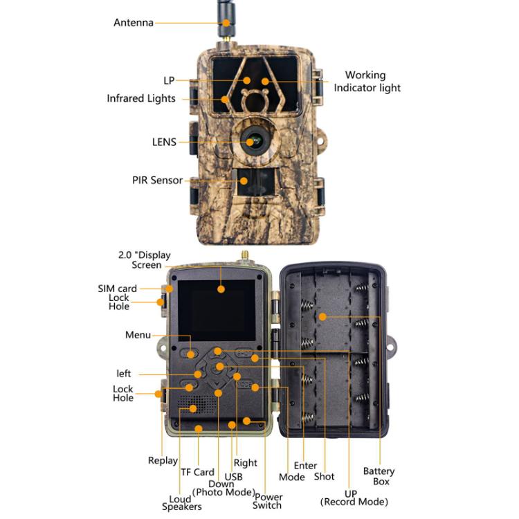 4G Hunting Camera Night Vision SIM Card HD 8K 60MP Photo Video Hunting Camera, PR801LTE European Version, PR801LTE USA  Australia Version - NMNYSX