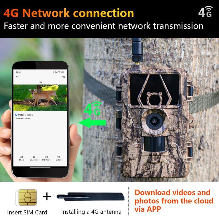 4G Hunting Camera Night Vision SIM Card HD 8K 60MP Photo Video Hunting Camera, PR801LTE European Version, PR801LTE USA  Australia Version - NMNYSX