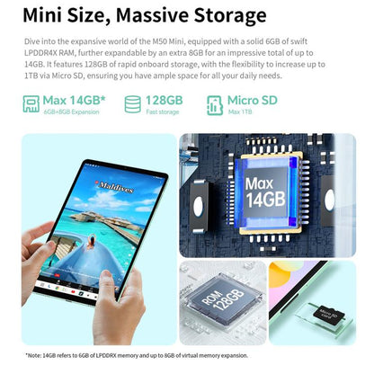 Teclast M50 Mini Tablet PC 8.7 inch 4GB+128GB Android 15