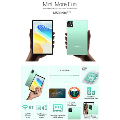 Teclast M50 Mini Tablet PC 8.7 inch 4GB+128GB Android 15