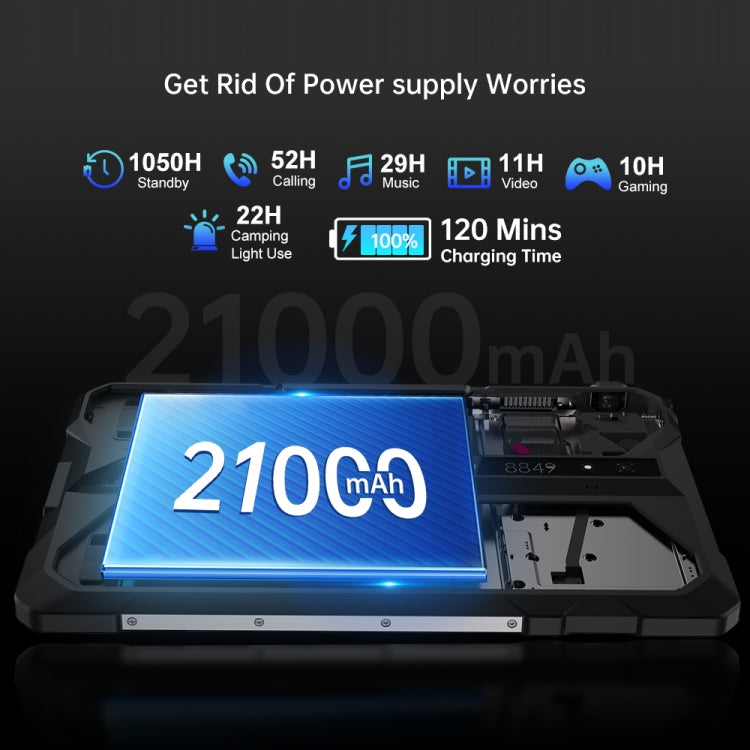 Unihertz 8849 Tank Pad Rugged Tablet PC & Projector, 16GB+512GB, 10.95 inch Android 14 Dimensity 8200 Octa Core 5G Network, EU Plug, Tank Pad 5G Network - NMNYSX